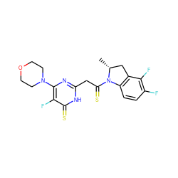 C[C@@H]1Cc2c(ccc(F)c2F)N1C(=S)Cc1nc(N2CCOCC2)c(F)c(=S)[nH]1 ZINC000147073293