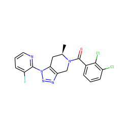 C[C@@H]1Cc2c(nnn2-c2ncccc2F)CN1C(=O)c1cccc(Cl)c1Cl ZINC000225990868