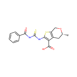 C[C@@H]1Cc2c(sc(NC(=S)NC(=O)c3ccccc3)c2C(=O)O)CO1 ZINC000198421881