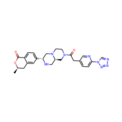 C[C@@H]1Cc2cc([C@@H]3CN4CCN(C(=O)Cc5ccc(-n6cnnn6)nc5)C[C@H]4CN3)ccc2C(=O)O1 ZINC000219367618