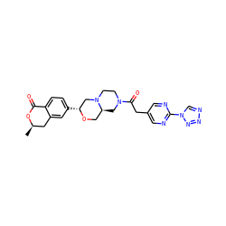 C[C@@H]1Cc2cc([C@@H]3CN4CCN(C(=O)Cc5cnc(-n6cnnn6)nc5)C[C@H]4CO3)ccc2C(=O)O1 ZINC000206968013