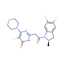 C[C@@H]1Cc2cc(F)c(F)cc2N1C(=O)Cc1nc(N2CCOCC2)c(F)c(=O)[nH]1 ZINC000147135082