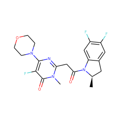 C[C@@H]1Cc2cc(F)c(F)cc2N1C(=O)Cc1nc(N2CCOCC2)c(F)c(=O)n1C ZINC000147106285