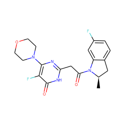 C[C@@H]1Cc2ccc(F)cc2N1C(=O)Cc1nc(N2CCOCC2)c(F)c(=O)[nH]1 ZINC000147008501