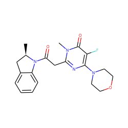 C[C@@H]1Cc2ccccc2N1C(=O)Cc1nc(N2CCOCC2)c(F)c(=O)n1C ZINC000147078353