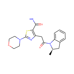 C[C@@H]1Cc2ccccc2N1C(=O)Cc1nc(N2CCOCC2)sc1C(N)=O ZINC000103240877