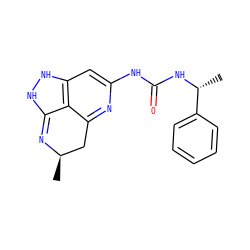C[C@@H]1Cc2nc(NC(=O)N[C@H](C)c3ccccc3)cc3c2C(=N1)NN3 ZINC000210731431