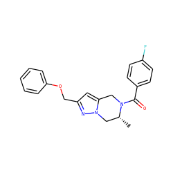 C[C@@H]1Cn2nc(COc3ccccc3)cc2CN1C(=O)c1ccc(F)cc1 ZINC000168075465