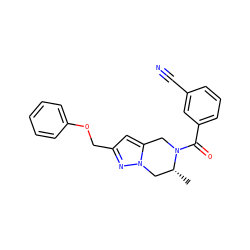 C[C@@H]1Cn2nc(COc3ccccc3)cc2CN1C(=O)c1cccc(C#N)c1 ZINC000168079406