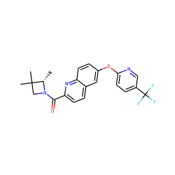 C[C@@H]1N(C(=O)c2ccc3cc(Oc4ccc(C(F)(F)F)cn4)ccc3n2)CC1(C)C ZINC001772582825