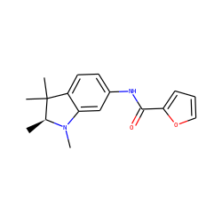 C[C@@H]1N(C)c2cc(NC(=O)c3ccco3)ccc2C1(C)C ZINC000003190615