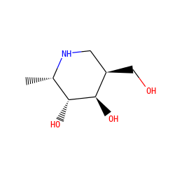 C[C@@H]1NC[C@@H](CO)[C@@H](O)[C@@H]1O ZINC000027705459