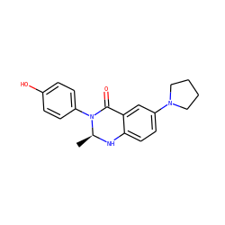 C[C@@H]1Nc2ccc(N3CCCC3)cc2C(=O)N1c1ccc(O)cc1 ZINC000072114301