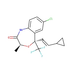 C[C@@H]1O[C@](/C=C/C2CC2)(C(F)(F)F)c2cc(Cl)ccc2NC1=O ZINC000006494578