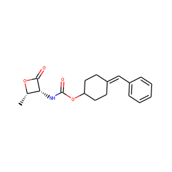 C[C@@H]1OC(=O)[C@@H]1NC(=O)OC1CCC(=Cc2ccccc2)CC1 ZINC000148873466