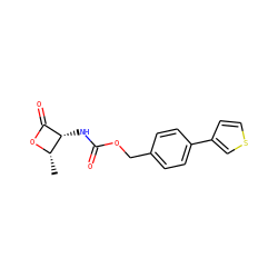 C[C@@H]1OC(=O)[C@@H]1NC(=O)OCc1ccc(-c2ccsc2)cc1 ZINC000148833396
