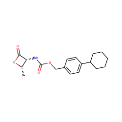 C[C@@H]1OC(=O)[C@@H]1NC(=O)OCc1ccc(C2CCCCC2)cc1 ZINC000148692670