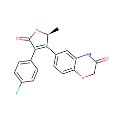 C[C@@H]1OC(=O)C(c2ccc(F)cc2)=C1c1ccc2c(c1)NC(=O)CO2 ZINC000095920588