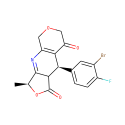 C[C@@H]1OC(=O)C2C1=NC1=C(C(=O)COC1)[C@H]2c1ccc(F)c(Br)c1 ZINC000034293422