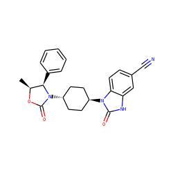C[C@@H]1OC(=O)N([C@H]2CC[C@H](n3c(=O)[nH]c4cc(C#N)ccc43)CC2)[C@@H]1c1ccccc1 ZINC001772587200