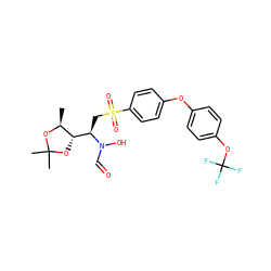 C[C@@H]1OC(C)(C)O[C@H]1[C@@H](CS(=O)(=O)c1ccc(Oc2ccc(OC(F)(F)F)cc2)cc1)N(O)C=O ZINC000013471953