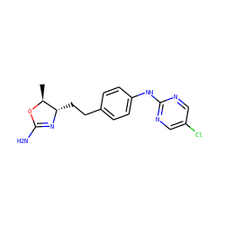 C[C@@H]1OC(N)=N[C@H]1CCc1ccc(Nc2ncc(Cl)cn2)cc1 ZINC000169701187