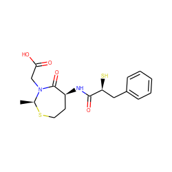 C[C@@H]1SCC[C@H](NC(=O)[C@@H](S)Cc2ccccc2)C(=O)N1CC(=O)O ZINC000026283435