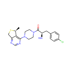 C[C@@H]1SCc2ncnc(N3CCN(C(=O)[C@H](N)Cc4ccc(Cl)cc4)CC3)c21 ZINC000066058776