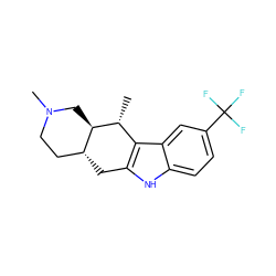 C[C@@H]1c2c([nH]c3ccc(C(F)(F)F)cc23)C[C@@H]2CCN(C)C[C@H]21 ZINC000003989924