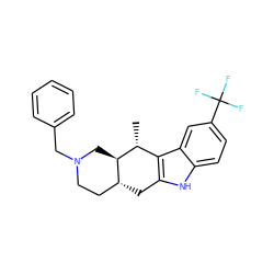 C[C@@H]1c2c([nH]c3ccc(C(F)(F)F)cc23)C[C@@H]2CCN(Cc3ccccc3)C[C@H]21 ZINC000003989926