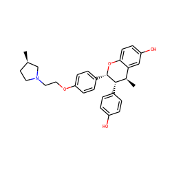 C[C@@H]1c2cc(O)ccc2O[C@@H](c2ccc(OCCN3CC[C@@H](C)C3)cc2)[C@H]1c1ccc(O)cc1 ZINC000028128148