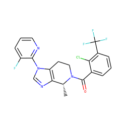 C[C@@H]1c2ncn(-c3ncccc3F)c2CCN1C(=O)c1cccc(C(F)(F)F)c1Cl ZINC000218543450
