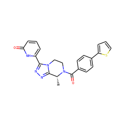 C[C@@H]1c2nnc(-c3cccc(=O)[nH]3)n2CCN1C(=O)c1ccc(-c2cccs2)cc1 ZINC000205335278