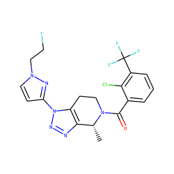 C[C@@H]1c2nnn(-c3ccn(CCF)n3)c2CCN1C(=O)c1cccc(C(F)(F)F)c1Cl ZINC000218452158