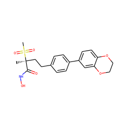 C[C@](CCc1ccc(-c2ccc3c(c2)OCCO3)cc1)(C(=O)NO)S(C)(=O)=O ZINC000169708183