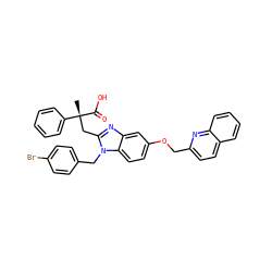 C[C@](Cc1nc2cc(OCc3ccc4ccccc4n3)ccc2n1Cc1ccc(Br)cc1)(C(=O)O)c1ccccc1 ZINC000219432190