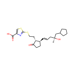 C[C@](O)(C/C=C/[C@H]1CCC(=O)[C@@H]1CCSc1nc(C(=O)O)cs1)CC1CCCC1 ZINC000116564270