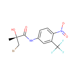 C[C@](O)(CBr)C(=O)Nc1ccc([N+](=O)[O-])c(C(F)(F)F)c1 ZINC000013581050