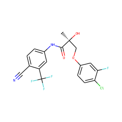C[C@](O)(COc1ccc(Cl)c(F)c1)C(=O)Nc1ccc(C#N)c(C(F)(F)F)c1 ZINC000039037278