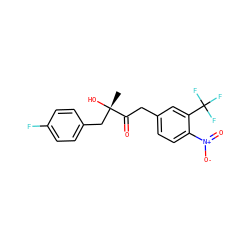 C[C@](O)(Cc1ccc(F)cc1)C(=O)Cc1ccc([N+](=O)[O-])c(C(F)(F)F)c1 ZINC001772653295