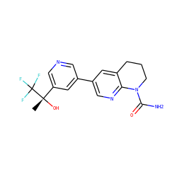 C[C@](O)(c1cncc(-c2cnc3c(c2)CCCN3C(N)=O)c1)C(F)(F)F ZINC001772604621