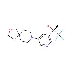 C[C@](O)(c1cncc(N2CCC3(CCOC3)CC2)c1)C(F)(F)F ZINC001772638666