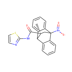 C[C@]1(C(=O)Nc2nccs2)CC2([N+](=O)[O-])c3ccccc3C1c1ccccc12 ZINC000040914873