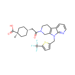C[C@]1(C(=O)O)CC[C@H](CC(=O)N2CCc3c(n(Cc4ccc(C(F)(F)F)s4)c4ncccc34)C2)CC1 ZINC000145803365