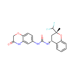 C[C@]1(C(F)F)C[C@@H](NC(=O)Nc2ccc3c(c2)NC(=O)CO3)c2ccccc2O1 ZINC000143582223