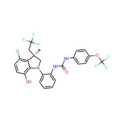 C[C@]1(CC(F)(F)F)CN(c2ccccc2NC(=O)Nc2ccc(OC(F)(F)F)cc2)c2c(O)ccc(Cl)c21 ZINC000220391045