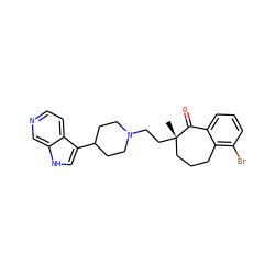 C[C@]1(CCN2CCC(c3c[nH]c4cnccc34)CC2)CCCc2c(Br)cccc2C1=O ZINC000045203054