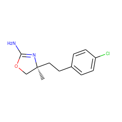 C[C@]1(CCc2ccc(Cl)cc2)COC(N)=N1 ZINC000148458977