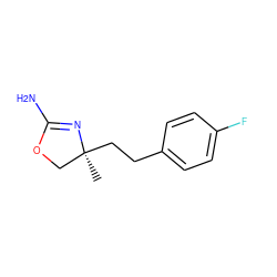 C[C@]1(CCc2ccc(F)cc2)COC(N)=N1 ZINC000169698856