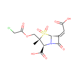 C[C@]1(COC(=O)CCl)[C@H](C(=O)O)N2C(=O)/C(=C/C(=O)O)[C@H]2S1(=O)=O ZINC000026166914